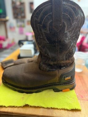 Ariat Brown Leather Men's Work Western Boot - Pull-On Style